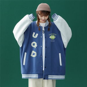春装衔接新款 潮流酷盖时尚印花宽松夹克棒球服外套 G110 P65控88图片