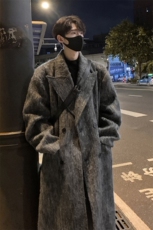 韩系秋冬中长款毛呢大衣男高级感痞帅西装风衣外套812-F639-P138，男装西服套装，星座812