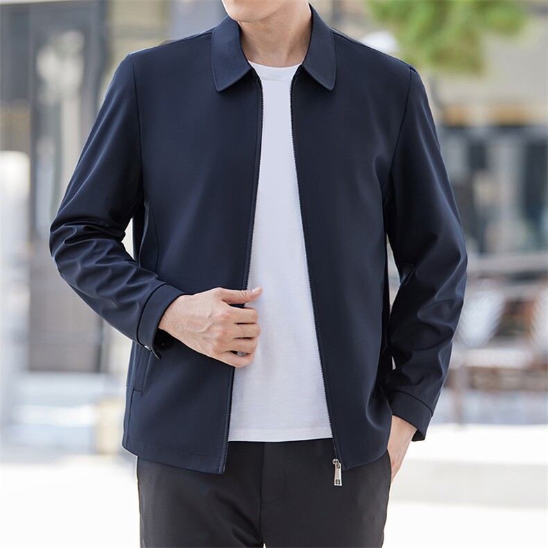 B-N9638男士2024年秋季新款长袖中老年爸爸装外套翻领夹克外套图片
