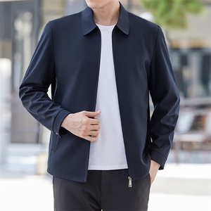 B-N9638男士2024年秋季新款长袖中老年爸爸装外套翻领夹克外套图片