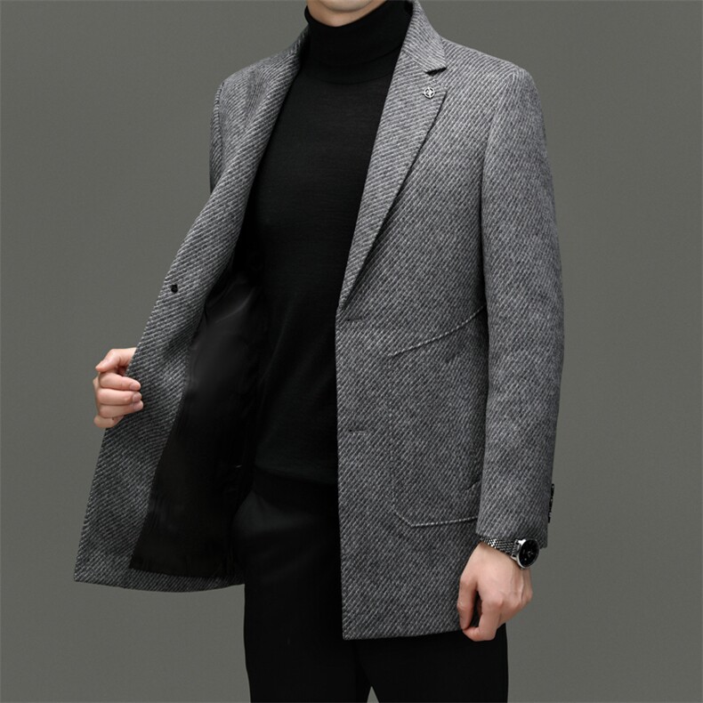M85515-80钱塘2020-3新款时尚冬季休闲百搭中年男士毛呢外套P305,男装毛呢大衣,钱塘207-3