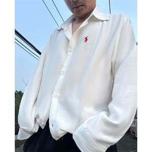 TS1慵懒风学院男士休闲长袖棉麻衬衫风透气凉爽高质量舒适潮图片