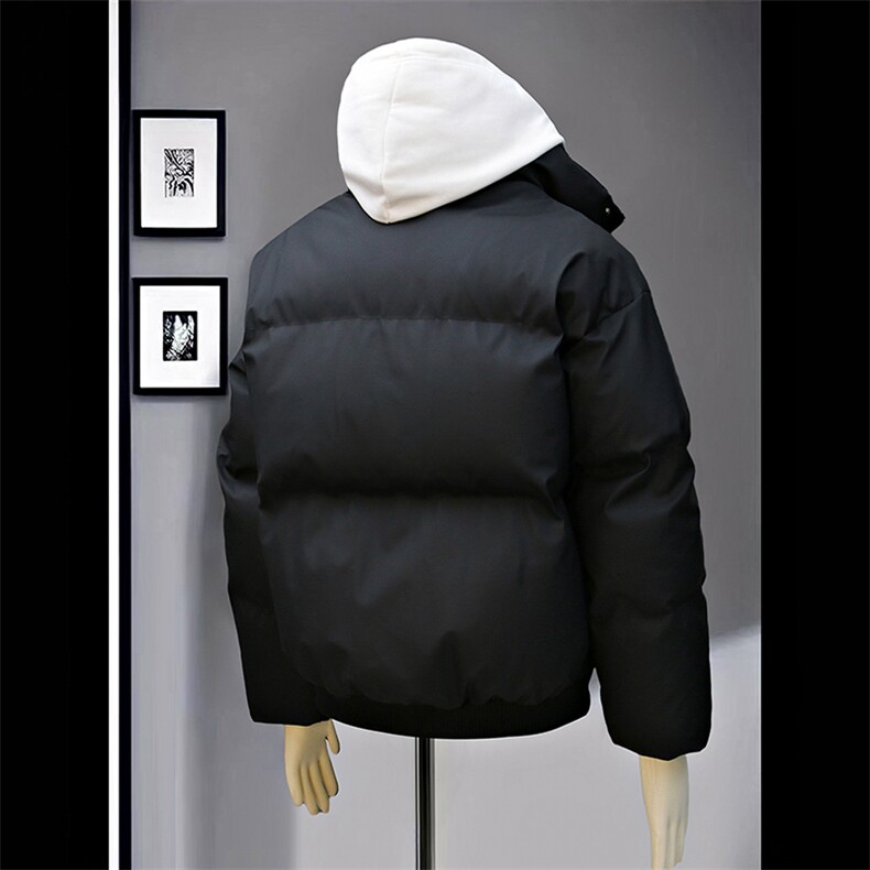 PU皮高街风显高冬季纯色加厚棉服防风保暖皮衣外套MY530P85,男装棉衣,电商A128