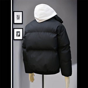 PU皮高街风显高冬季纯色加厚棉服防风保暖皮衣外套MY530 P85图片