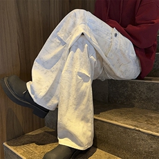 B221美式ins高街暗黑印花宽松工装牛仔裤LK24390-特P46控78，男装休闲裤，电商B221