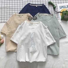 YT26147-P30亚麻短袖t恤男大码五分袖男宽松七分袖港风摆拍，男装T恤，电商A040