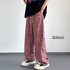 XZ616夏季扎染宽松百搭灯芯绒长裤抽绳休闲裤TY1023P55控68，男装休闲裤，星座512A（原616）