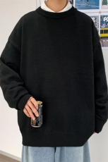 1港风宽松中性情侣潮流纯色大码M-5XL毛衣男外套7979P45加绒P55，男装针织衫/毛衣，星座226-2
