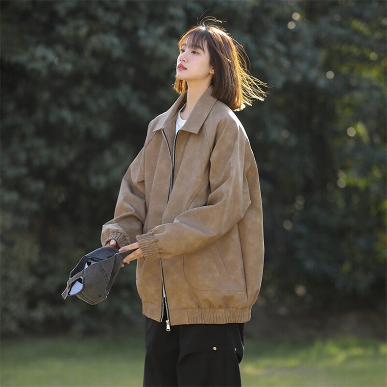 中性风皮衣夹克外套春季新款工装外套潮牌飞行夹克A436-1801-P75，男装夹克，电商A436