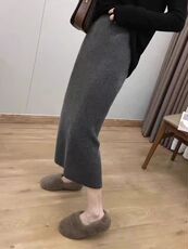 2025年秋季休闲日常百搭宽松高腰半身裙，女装半身裙，锦瑟羊绒