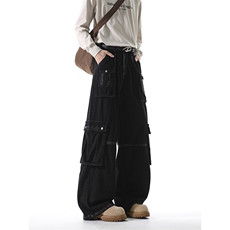 809B新春现货！美式工装宽松黑牛工装裤809B-610-P58控98黑色，男装工装外套，星座809B（原星座805）