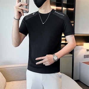 店主风秋冬季男士圆领套头短袖卫衣男时尚短T 301A-1/W02/P53控75图片