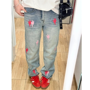 美式高街潮牌男女宽松牛仔裤610A-1-YK8848-P68图片
