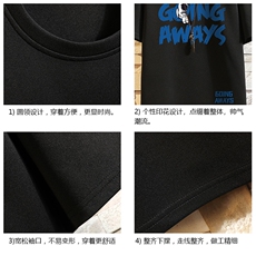 TK28230-P25春夏季七分袖t恤男大码五分袖男短袖中袖砖墙挂拍，男装T恤，电商A040A