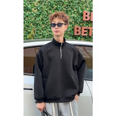 美式复古半拉链套头卫衣男女秋季宽松情侣百搭休闲上衣特P48，男装卫衣，电商C306-1