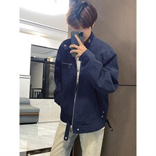 26春装高品质老钱风立领夹克外套男女美式潮牌拉链工装风宽松上衣，男装夹克，电商A486