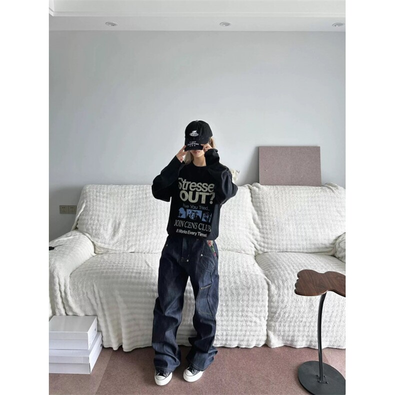 网图现货美式复古字母印花潮圆领长袖T恤打底衫CT827-P29,男装T恤,电商C310