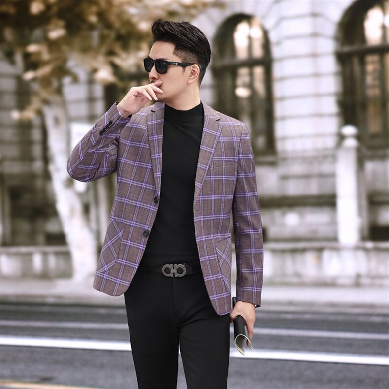 男士格纹西装春装新款西服外套7816P155258，男装西服套装，电商D225-1
