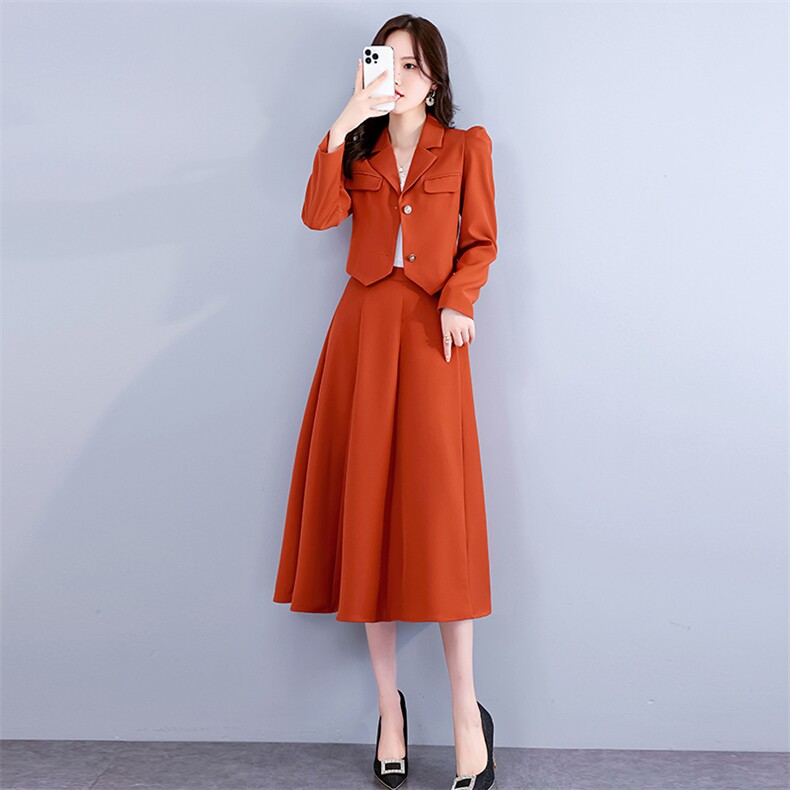 小西装套裙女秋2025春秋季新款气质修身显瘦百搭潮流连衣裙两件套,女装套装/套裙,卡杰菲