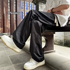 XZ616春夏季新款新中式风盘扣薄款垂感休闲裤TY2456P45控68，男装休闲裤，星座512A（原616）