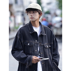 2025新款水洗牛仔男夹克上衣潮流纯色外套N2022/P105，男装工装外套，星座202
