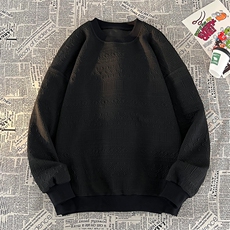 8XL-M特大码港风太空棉圆领打底衫上衣男士青年套头卫衣WY05P40，男装卫衣，电商D206-1