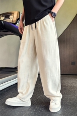 K20523-P78夏季薄款男士亚麻休闲裤男潮流宽松直筒弯刀裤，男装休闲裤，电商A368