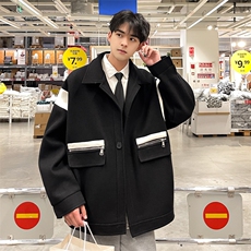 男装呢料大衣2026秋冬季新款毛呢大衣男生外套XZ514-2-F602-P115，男装毛呢大衣，星座514-2(原B239)