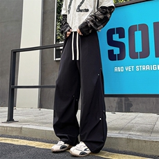 8XL-M秋冬美式冲锋裤子男士潮牌阔腿裤冰丝直筒宽松长裤K9178P58，男装休闲裤，电商D206-1