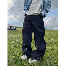 条纹弯刀西裤时尚流行原宿新款ins文艺气质简约百搭KB021，男装西裤，星座1116A（原606A-3）