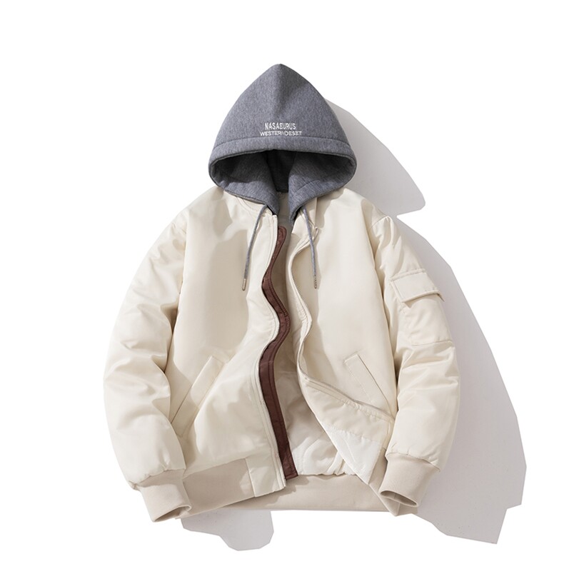 现货 2色秋冬带帽情侣外套飞行服外套棉服夹克图片