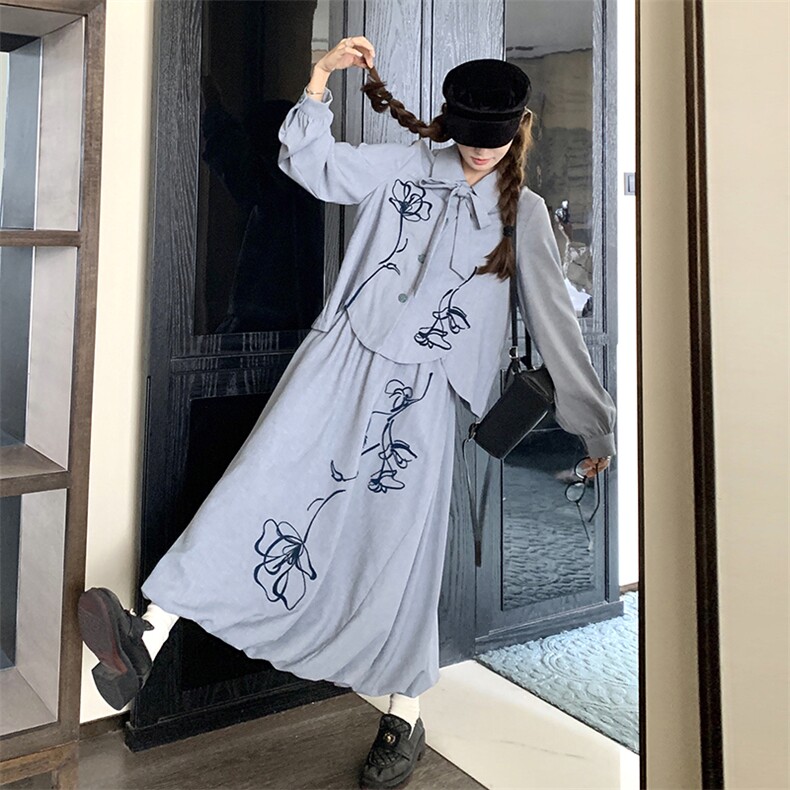 【含买家秀】2026新中式刺绣上衣半身裙套装2C372-9030-P165控228,女装短外套,2C372