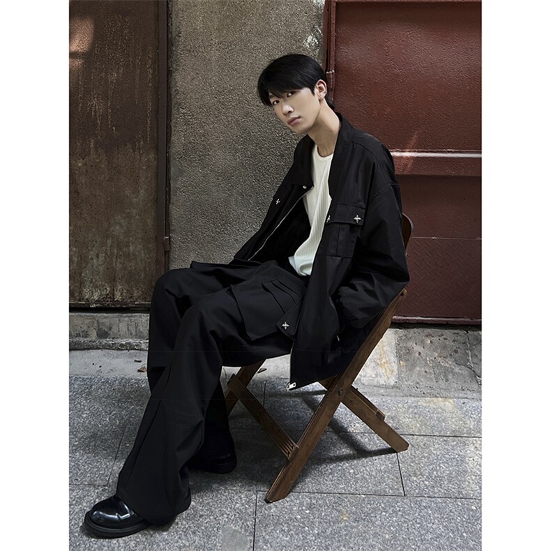B221美式ins高街暗黑金属感宽松休闲外套上衣SY2303-P90控118,男装夹克,电商B221