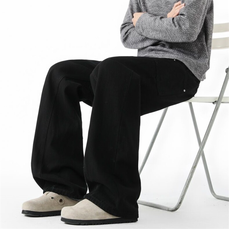 美式高街宽松工装牛仔裤男秋冬潮流弯刀阔腿裤XZ201-S607P45,男装牛仔裤,星座201