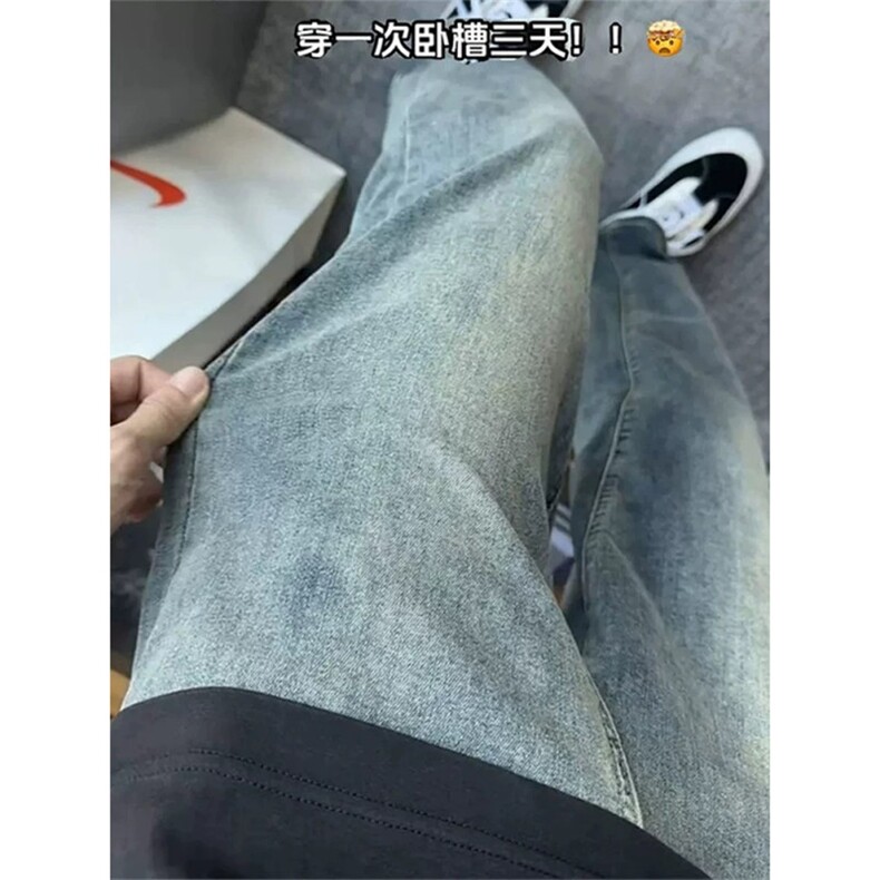 美式复古蓝直筒牛仔裤610A-1-YK001-P50,男装牛仔裤,星座610A-1