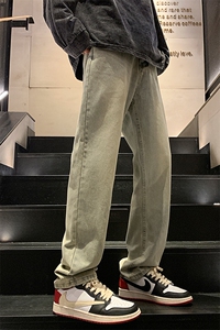 现货S-5XL 加肥加大码黄泥色直筒牛仔裤男 310A-2 BK205 P50 控78图片