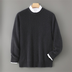 2025年秋季新款七针小麻花纹针织羊毛衫时尚休闲通勤百搭，男装羊毛衫，雅邦羊绒