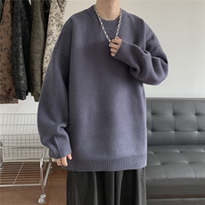 抖音现货男秋冬圆领套头毛衣宽松百搭针织衫D329-QM808-P50控68，男装针织衫/毛衣，电商D329