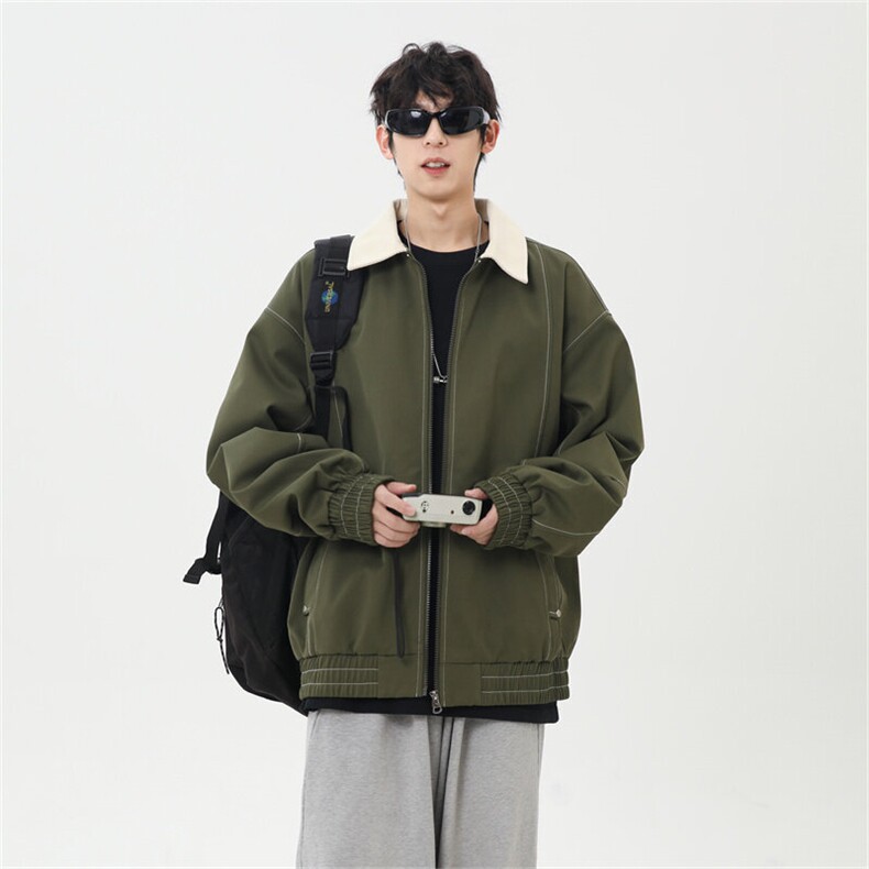 2025春休闲痞帅工装翻领夹克潮流外套得物二开XZ301b-2-JK2585P78,男装夹克,星座301B-2（原A443-1）