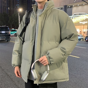 特批P45无差价冬款纯色保暖立领棉服外套男百搭时尚抽绳棉衣M2911图片
