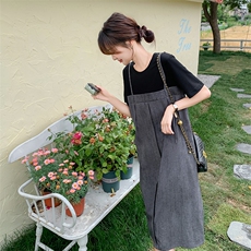 新款现货主推扎染假二件连衣裙9851-P115-K168，女装连衣裙，2C129
