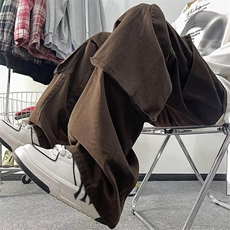 美拉德棕色多口袋美潮小众工装裤男美式复古痞帅裤子，男装工装外套，星座716-2