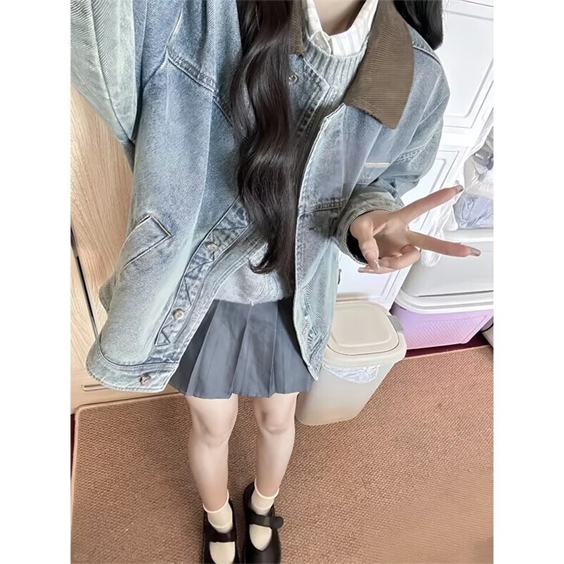 美式复古水洗做旧牛仔外套男女春秋2025,男装工装外套,星座410-7