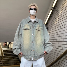 美式高街牛仔外套男春秋休闲时尚百搭港风宽松水洗夹克男JK8897，男装夹克，星座1116A-1（原606A）