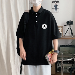 PL57117-P35 翻领短袖polo衫男大码胖子半袖t恤男有领保罗衫 模特图片