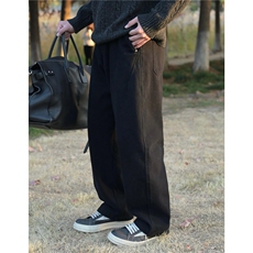 潮流高品质男女痞帅水洗弯刀松弛感纯色休闲宽松长裤SJ87P56，男装休闲裤，星座1112-1