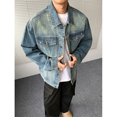 得物二开牛仔水洗美式设计感夹克外套男2025秋季新款JK1274-P90，男装夹克，星座1103-3