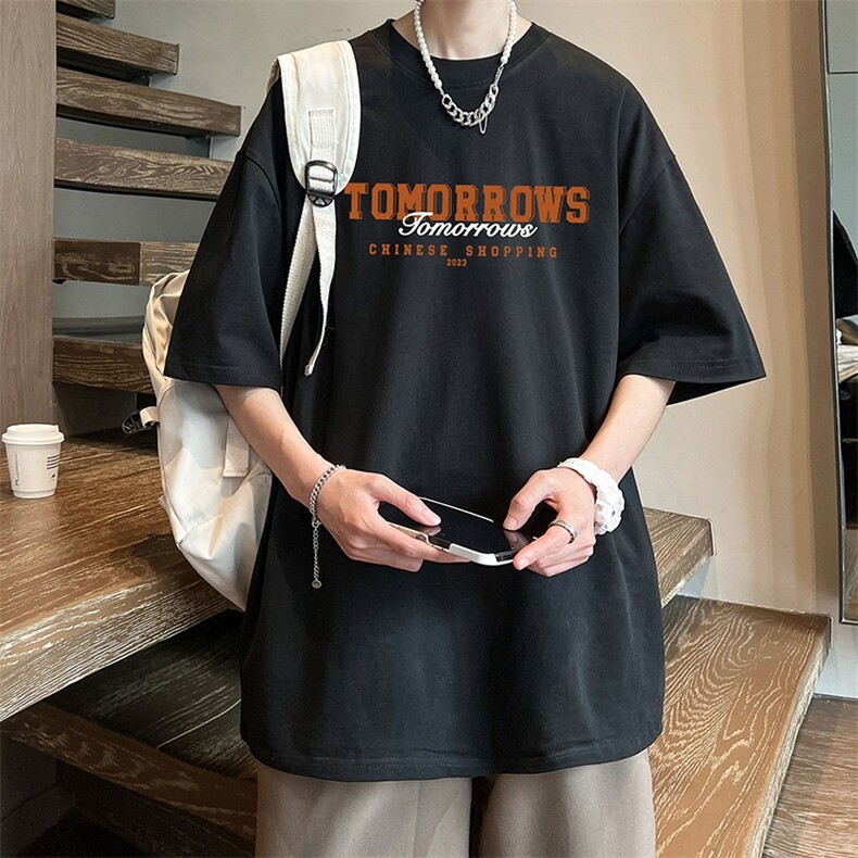 复古重磅美式潮牌字母印花短袖男夏季新款纯棉宽松叠穿2,男装T恤,星座218-1（原230）