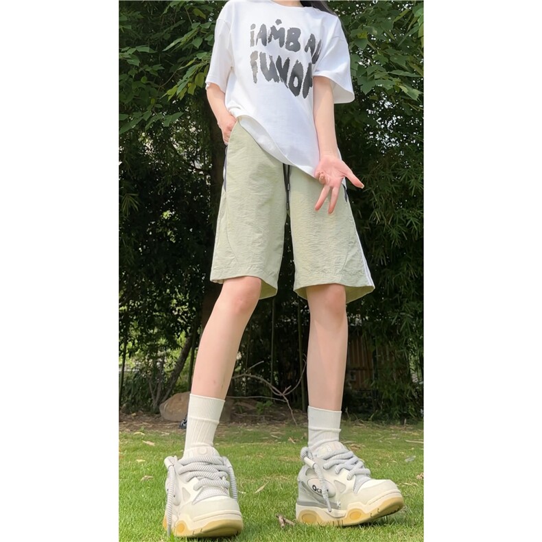 2025夏季新款冰丝气孔潮流条纹宽松五分裤B315-K24186-特p25控48,男装牛仔裤,电商B315