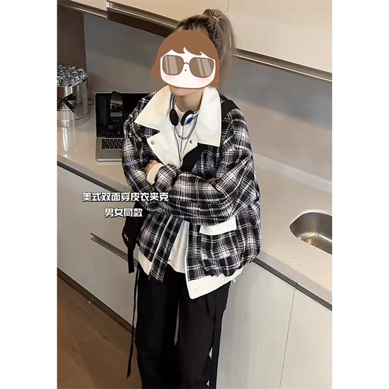 网图慎用双面穿皮衣夹克外套机车服J2456-P85,男装夹克,星座1213